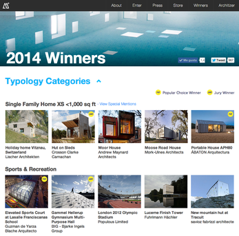Premios para obras de Guzmán de Yarza y Ábaton arquitectura en los A+ Architizer 2014
